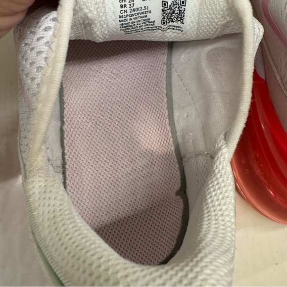 Nike Air Max 270 White Pink Coral Women’s 7.5 / 6Y Sneakers Running Shoes - Picture 5 of 16